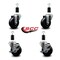 Service Caster 3.5'' Soft Rubber Wheel Swivel 1-3/8'' Expanding Stem Caster Set 2 Brakes, 4PK SCC-EX20S3514-SRS-2-TLB-2-138 - alternate 2